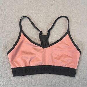 Victoria‎ Secret Pink Ultimate Womens Med Sports Bra Strappy Pink Black Spellout